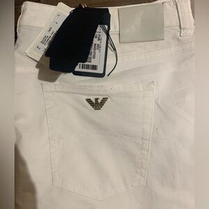 Armani Men’s White J85 Magnolia Cotton Blend Jeans   35/36 x 36 NWT